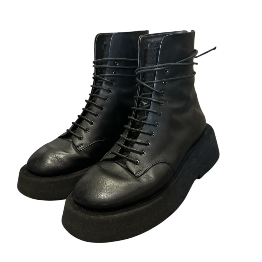 Marsell Black Leather Platform Boots